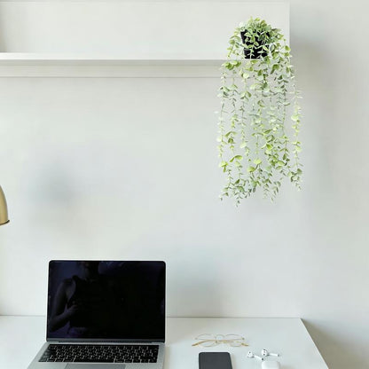 🌿3 Pack Artificial Hanging Potted Plants | Fake Hanging Greenery for Home, Office, Shelf, Wall, Balcony, Patio Decor