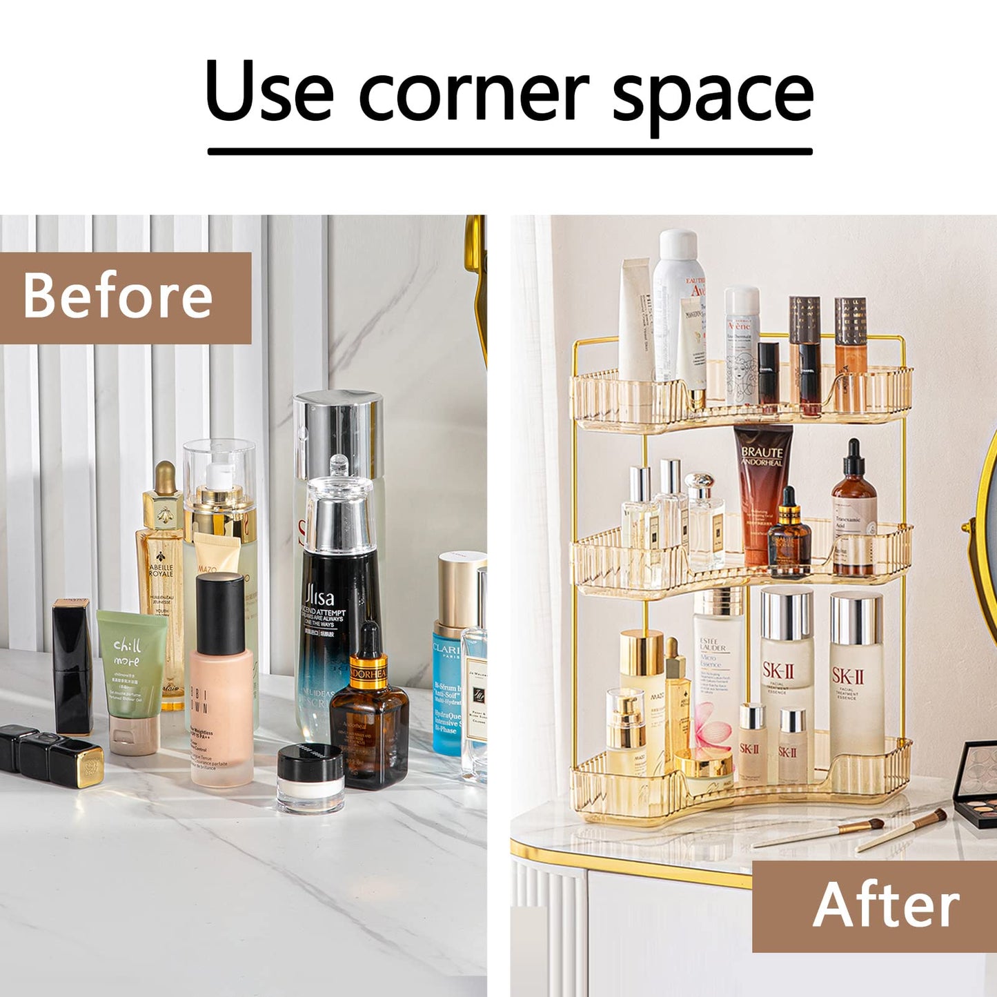 Multi-Tier Corner Countertop Organizer Rack