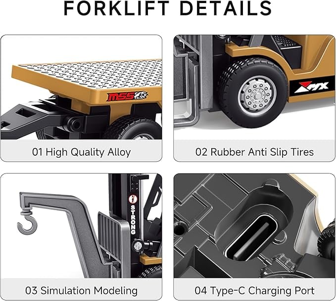 ⭐ 1:64 Premium Alloy Mini RC Construction Set