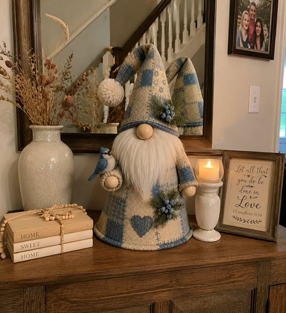 🔥 LAST DAY 49% OFF – 🐦 Patchwork Bird Gnome Light Collection | Warm Glowing Tabletop Decor with Farmhouse Patchwork Details for Mantels, Shelves & Holiday Gifts ✨（副本）