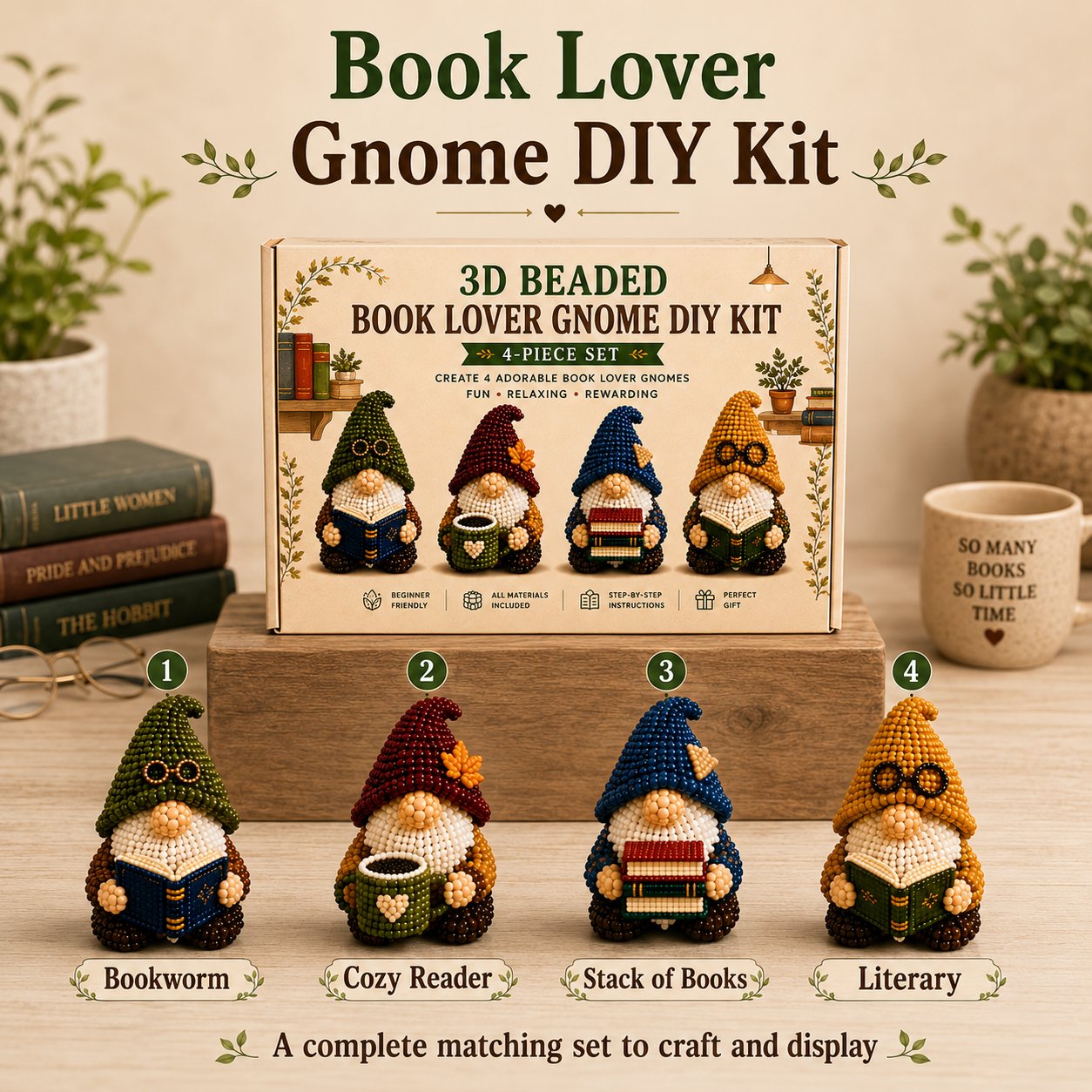 3D Beaded Gnome DIY Kit Collection