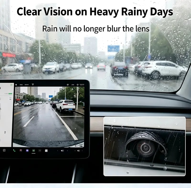🌧️ Car Backup Camera Rain Shield – 4PCS Soft PVC Camera Visor 🚗