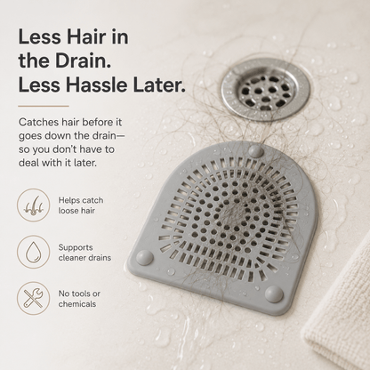 Silicone Shower Drain Hair Catcher 6" Flexible Dome Cover with Suction Cups for Bathtub, Shower & Pop-Up Drains