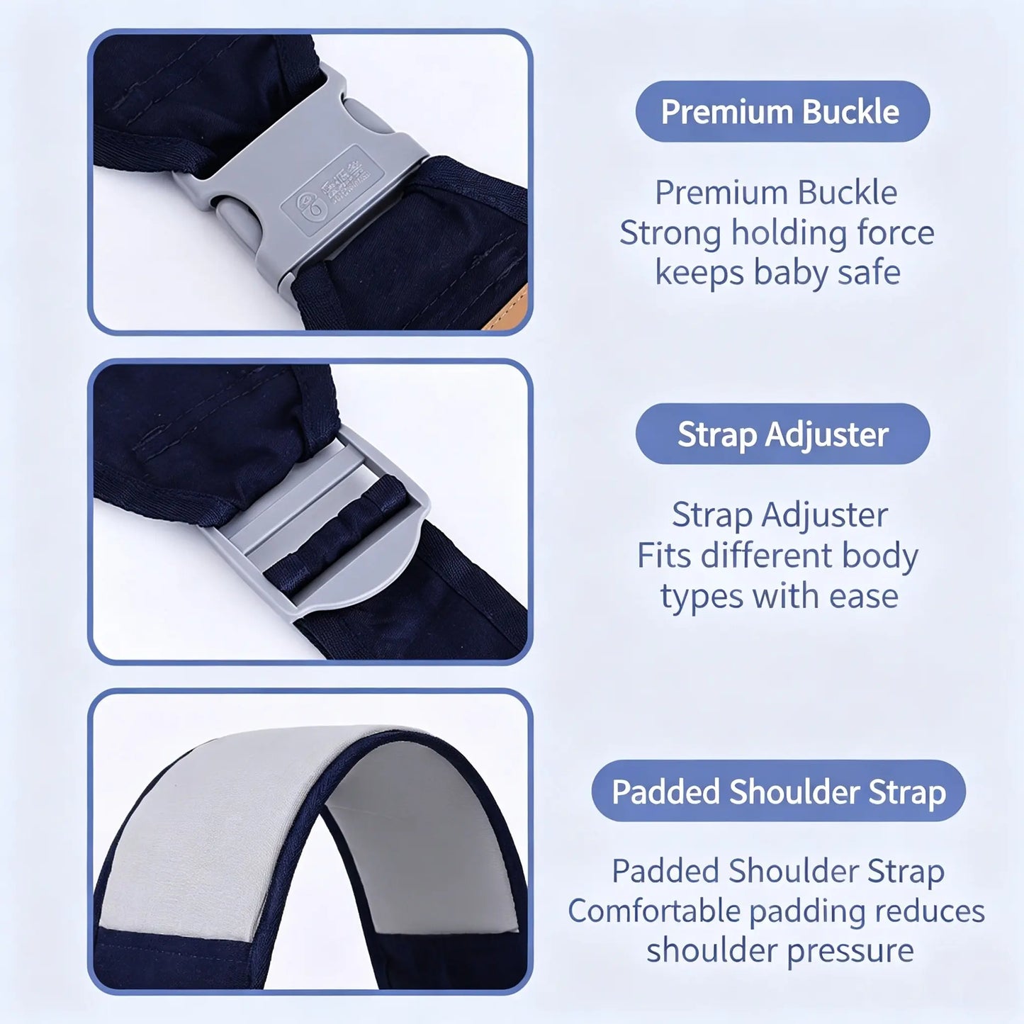 Adjustable Single-Shoulder Portable Strap, Lightweight Breathable Mesh Hip Strap ✅
