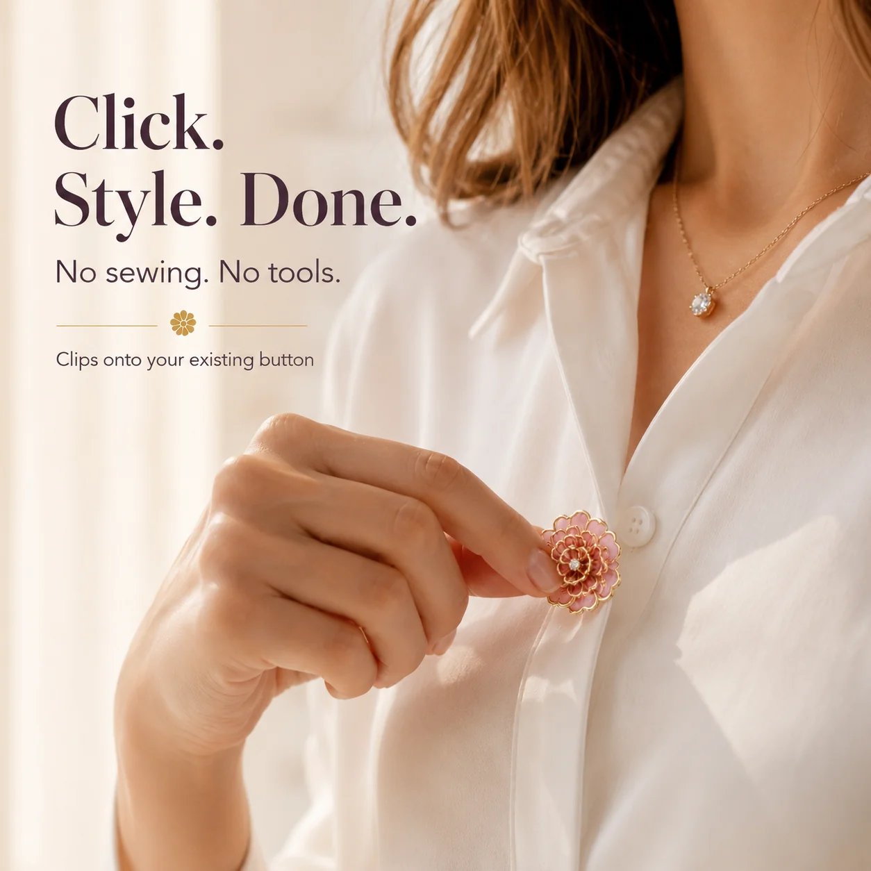 Flower Button Covers – Instant No-Sew Shirt & Blouse Upgrade