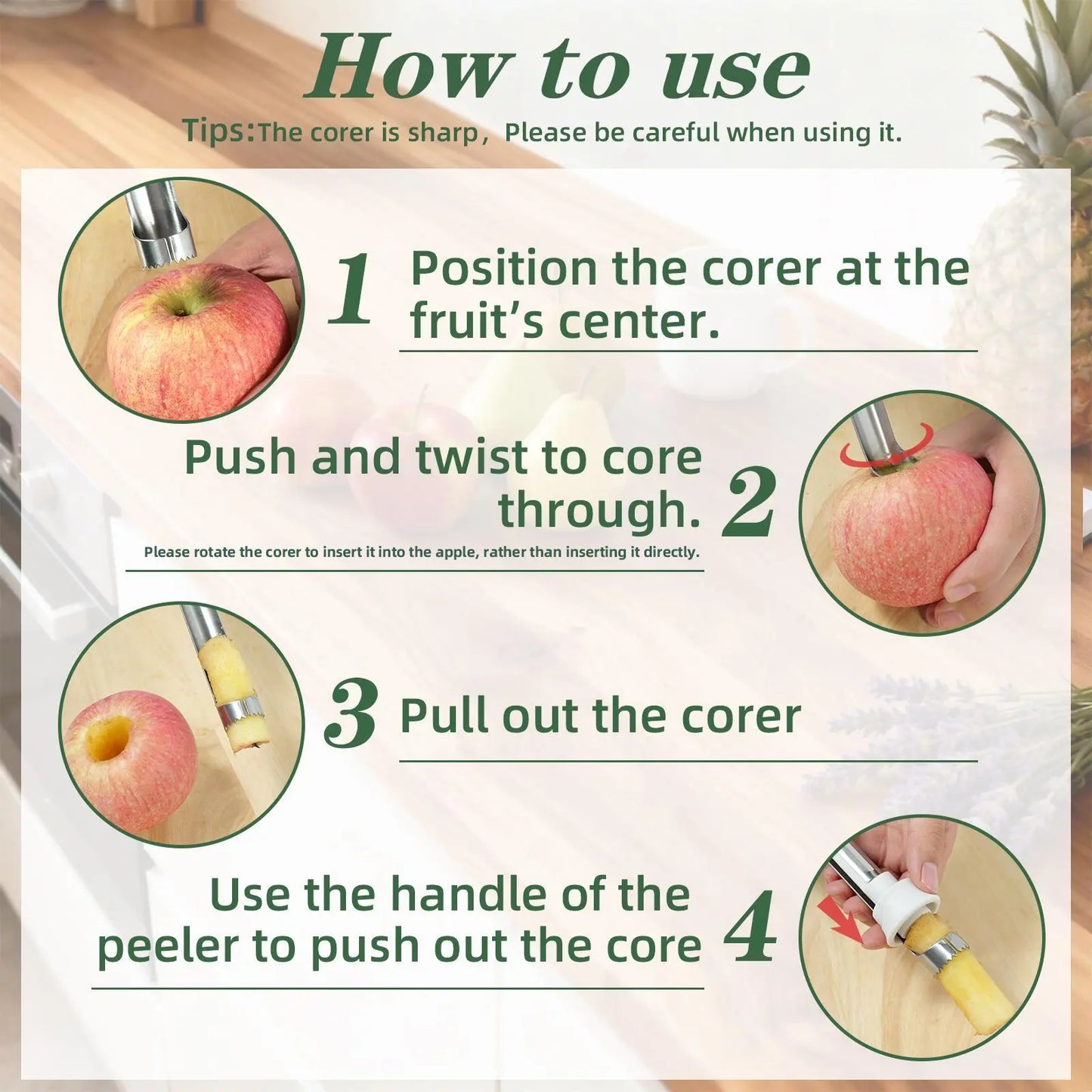 ✨Must-Have Kitchen Gadget | Core & Peel All Fruits Easily 🍐