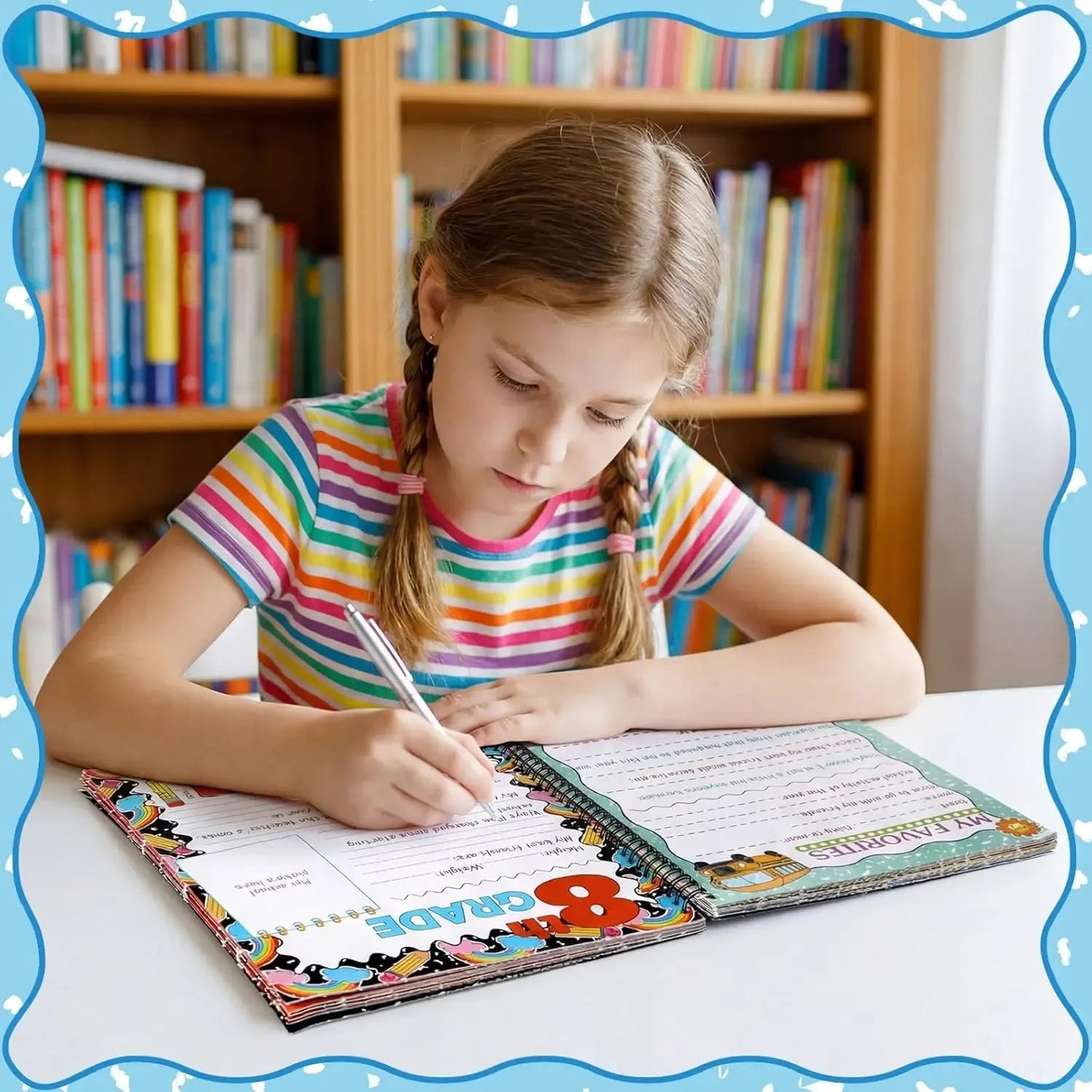📚School Memory Book Photo Album for Kids,14 Pockets, 34 Pages, 13 Years