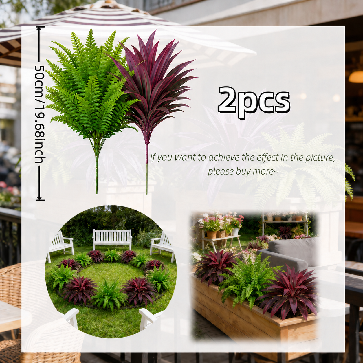 💥Summer Special🔥 UV-Resistant Artificial Fern & Red Dracaena Decorative Plants – Full, Lush & Fade-Resistant!