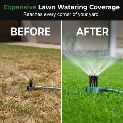 Wide lawn watering coverage