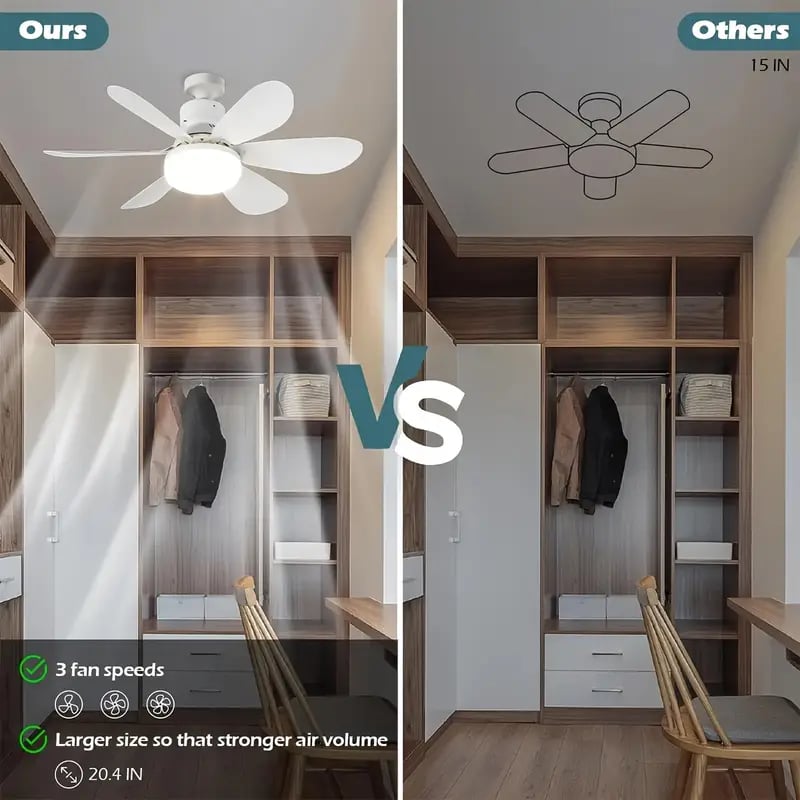 ✅Install In 3 Mins! Socket Screw-in Fan Light 2 In 1✨