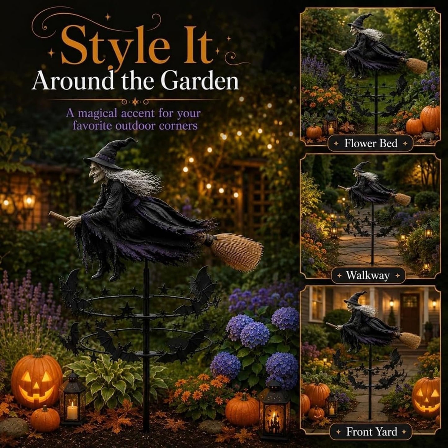 🔥49% Off Last Day -Halloween Early Bird Special🧙‍♀️ The Enchanted Witch Garden Wind Spinner