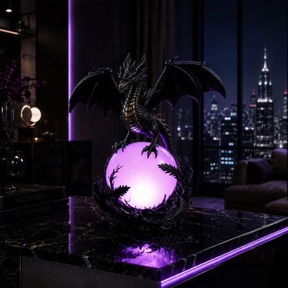 🔮Gothic Dragon LED Crystal Ball Lamp for Dark Aesthetic Decor🐉