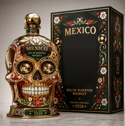 ⚽🇲🇽Mexico 2026 Día de Muertos Whiskey Bottle