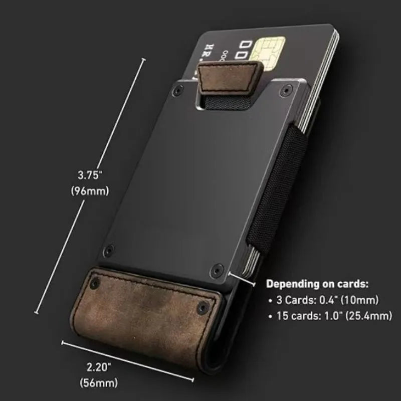 Unisex genuine leather stitching, solid color with pattern, suitable for spring RFID card holders.
