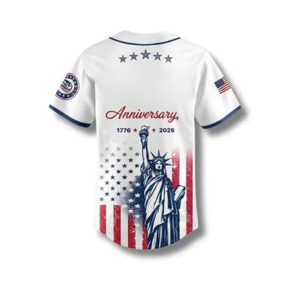 USA 250th Anniversary Baseball Jersey — Patriotic Statue Of Liberty Print Shirt