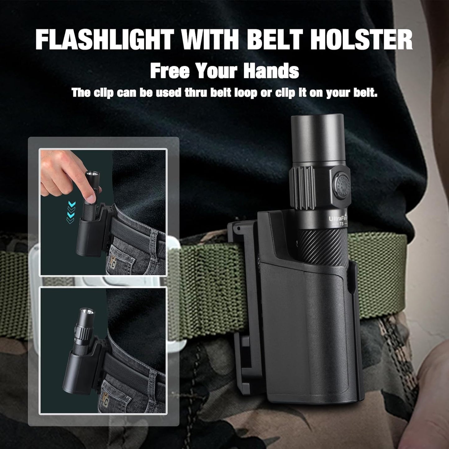 T5 High-lumen tactical laser rechargeable flashlight