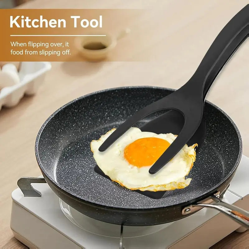 Grip & Flip Spatula Tongs - Sturdy, Durable Non-Stick Egg Flipper & Food Turner for Pancakes