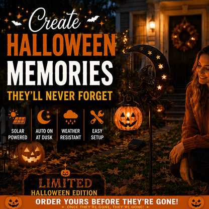 🎃 Halloween Early Bird Sale | 49% OFF Witch and Pumpkin Moon-Shaped Garden Stake Light