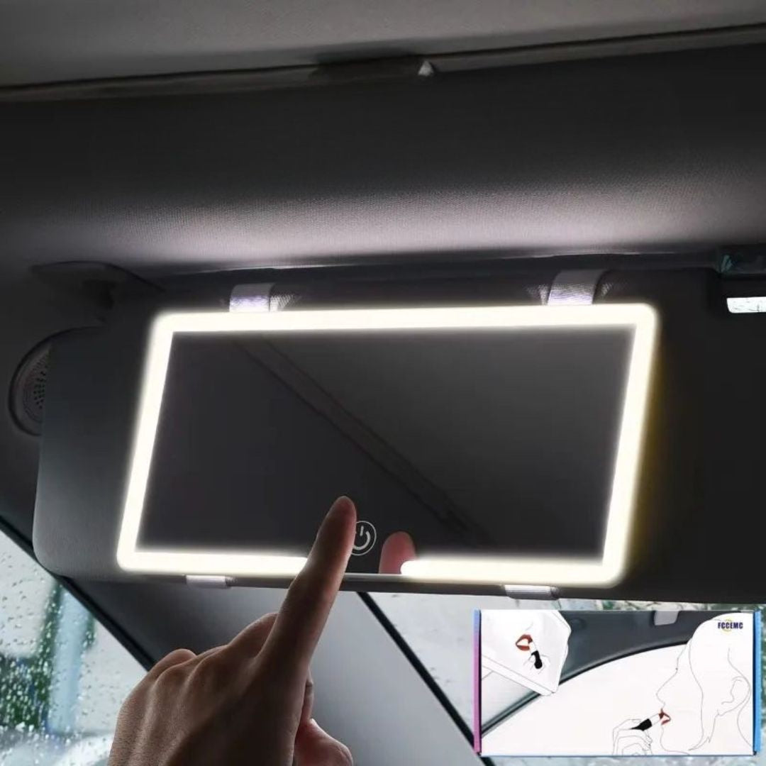 💡 LED Lighted Car Visor Mirror | Dimmable Auto Makeup Mirror