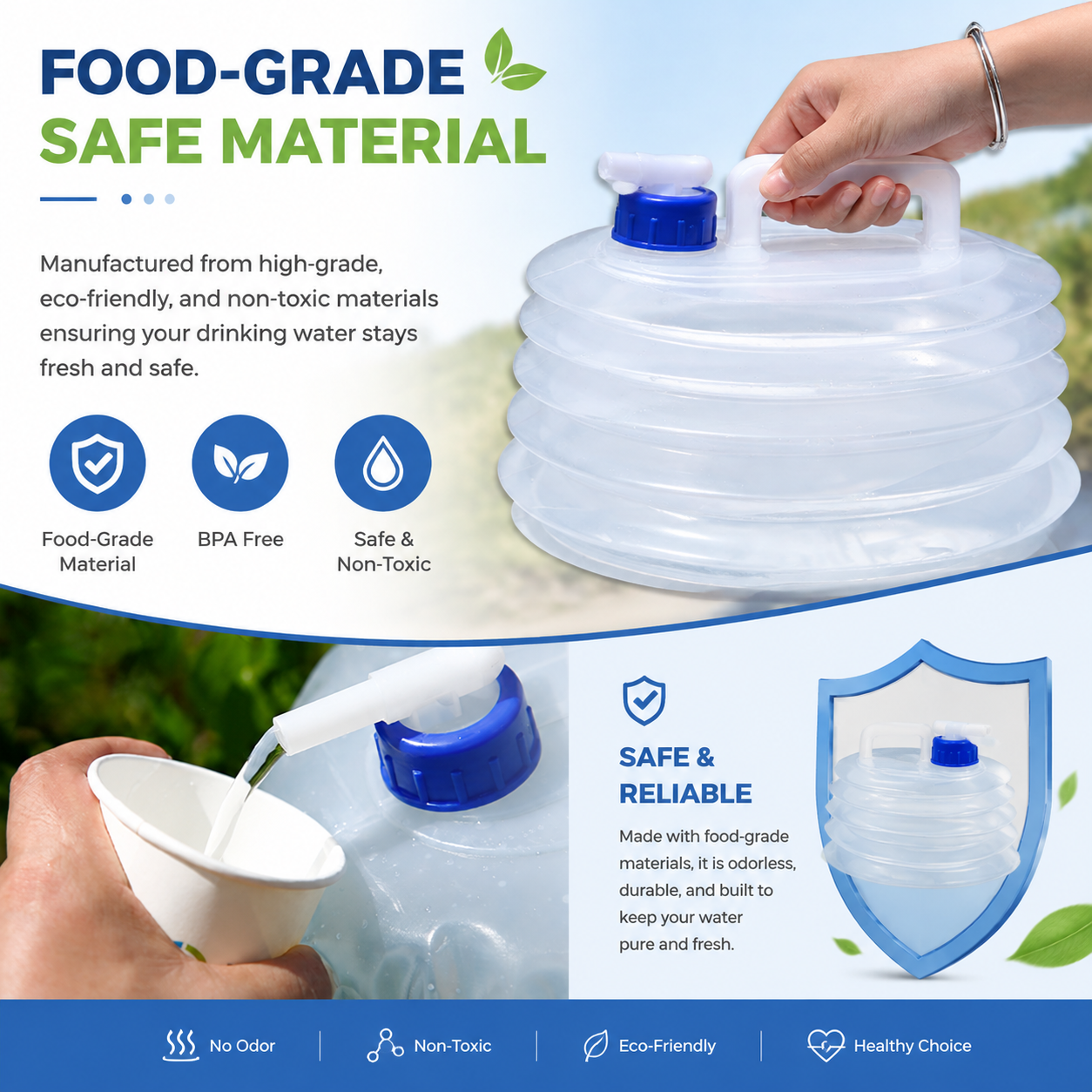 ⛺Foldable outdoor vehicle water container