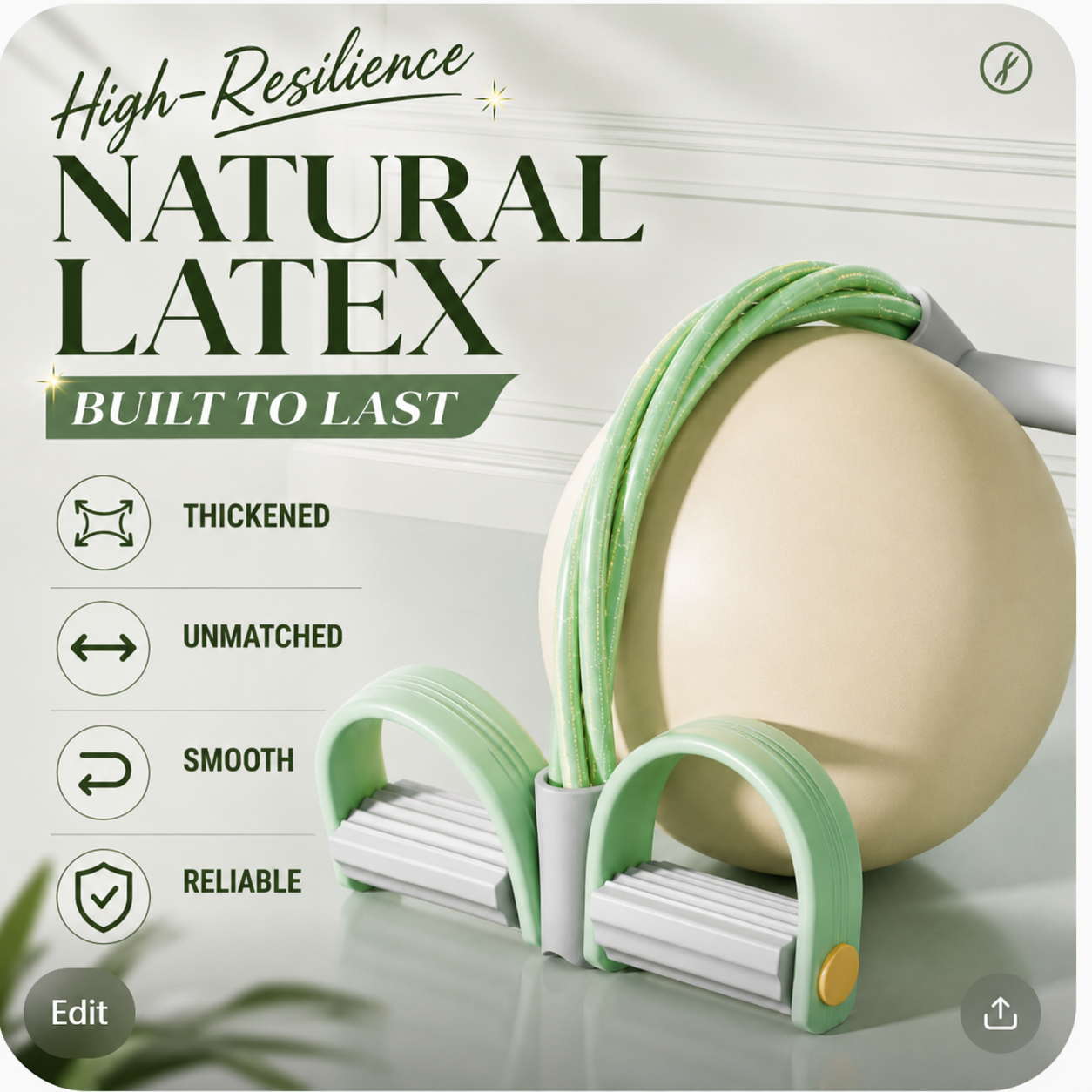 Multi-Tube Pedal Resistance Band for Home Workout ✨💪