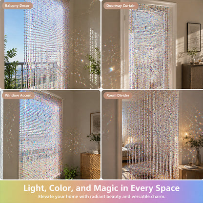 Sparkling Rainbow Beaded Window Curtain ✨🌈