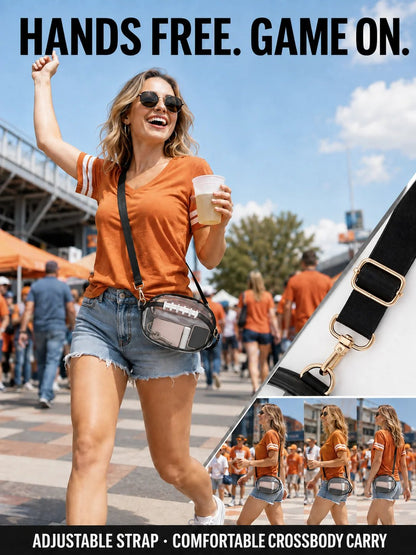 🏈 Game Day Favorite Clear Football Crossbody Bag with Adjustable Strap