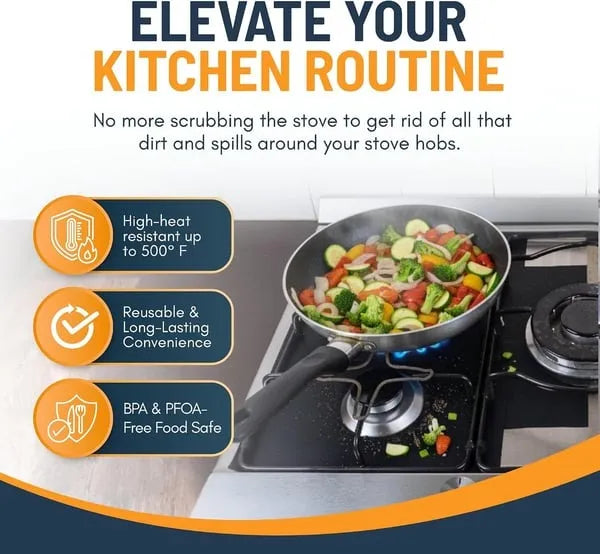 🎉🥘 Reusable Gas Stove Burner Liners♻️ (Set of 4)