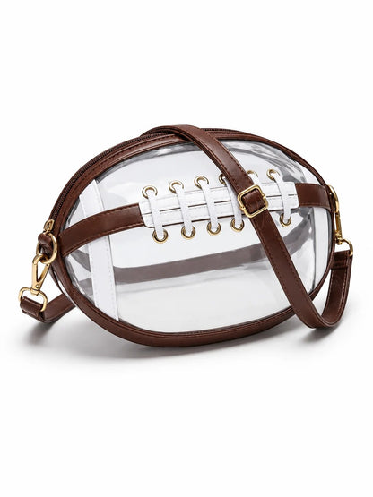 🏈 Game Day Favorite Clear Football Crossbody Bag with Adjustable Strap