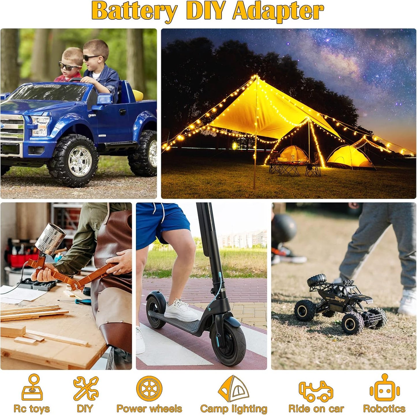 Power Wheels Adapter for Dewalt 20V Battery Adapter Power Wheels Battery Conversion Kit with Switch