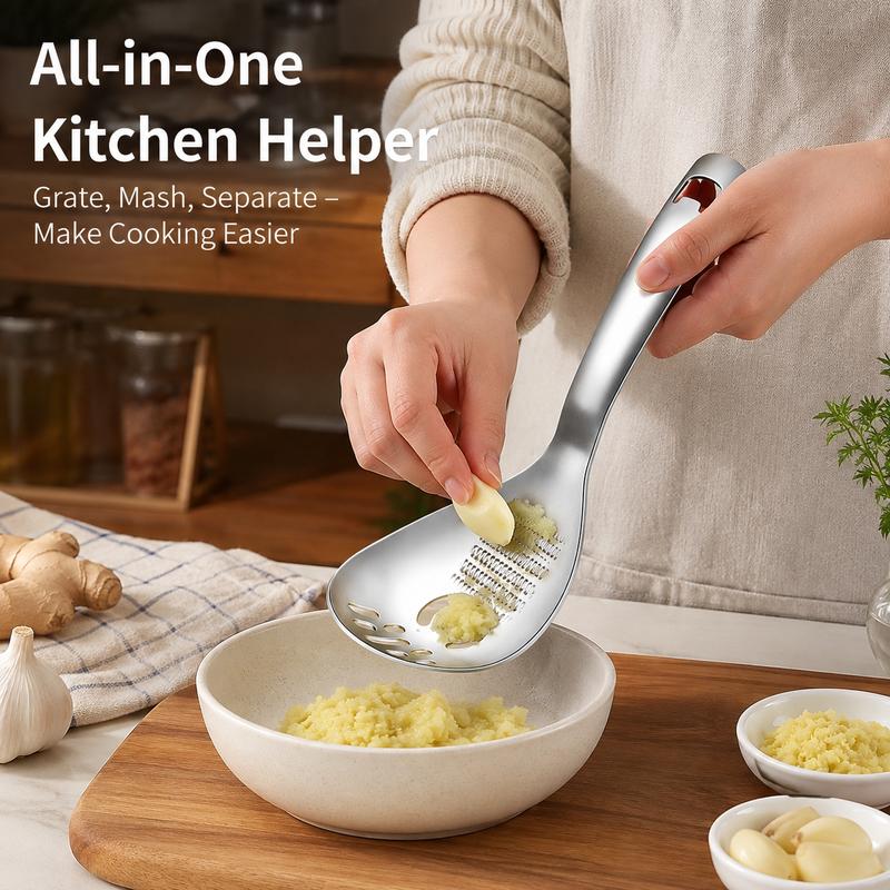 Multifunctional Kitchen Masher, Garlic & Ginger Grater ✅