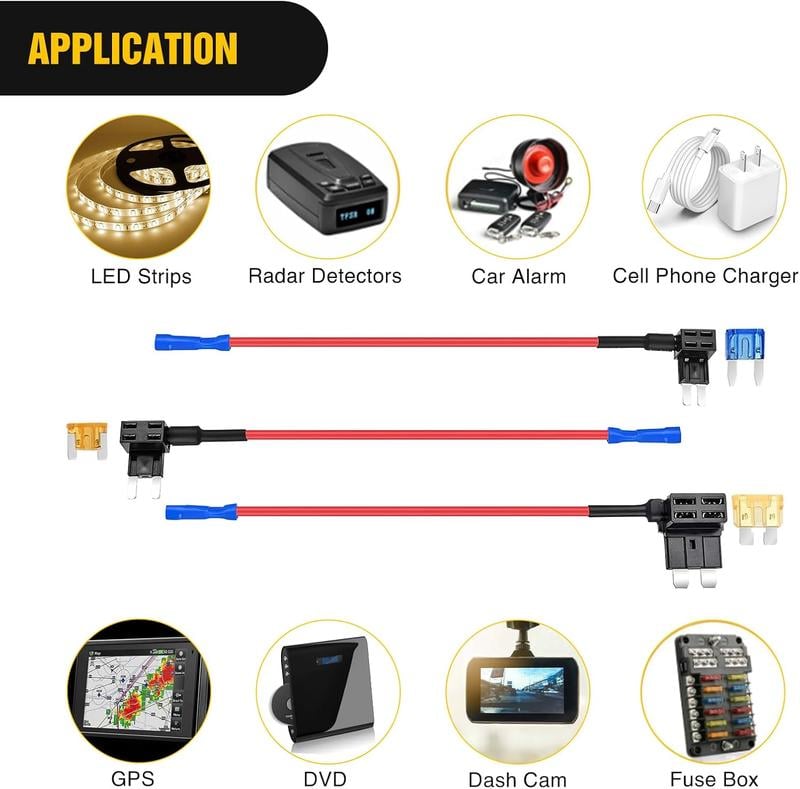 12PCS 4-Types Add-a-Circuit Fuse Tap Kit