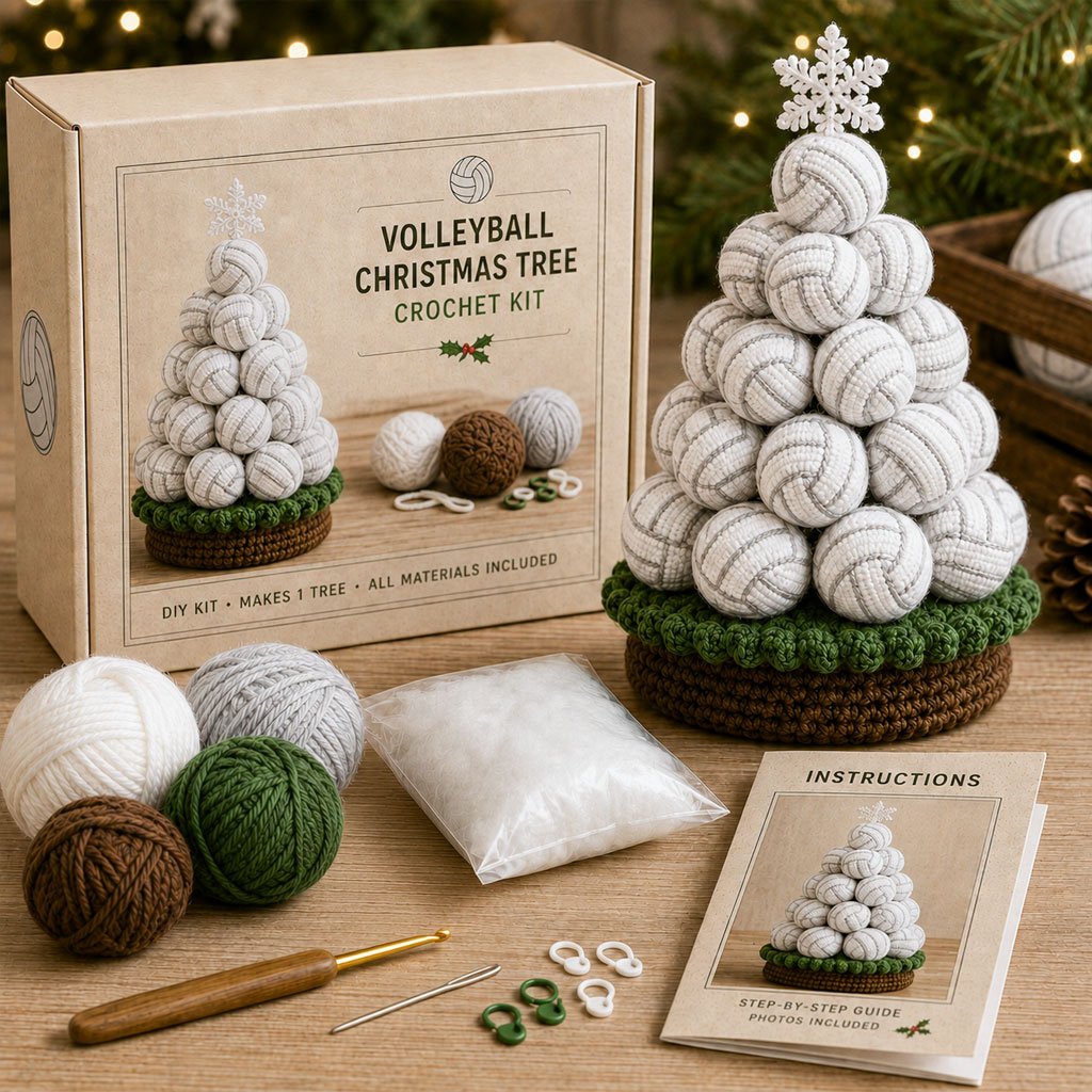 🔥LAST DAY 50% OFF - 🎄Sports Ball Christmas Tree Crochet Kit
