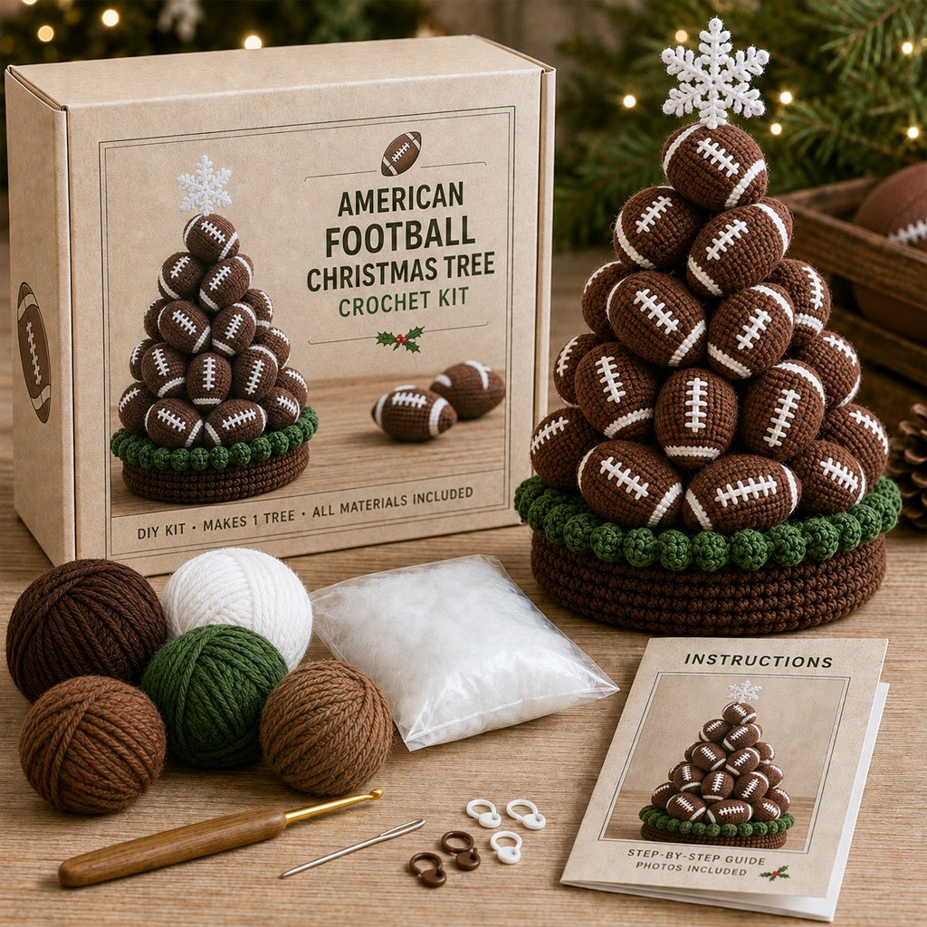 🔥LAST DAY 50% OFF - 🎄Sports Ball Christmas Tree Crochet Kit