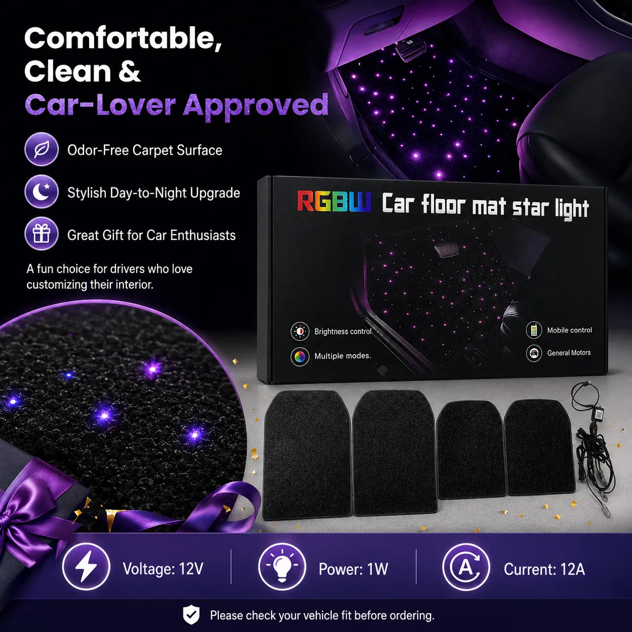 ✨ LED Starlight Car Floor Mats — Light Up Every Drive in Style! 🚗🌌