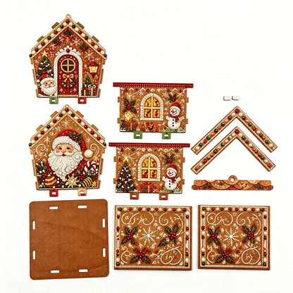 🎄Christmas Pearl Cottage Art Kit | Pre-Cut Wooden Panels, Sparkling Rhinestones, Pearl Beads & Complete Tools for a 3D Holiday House ✨