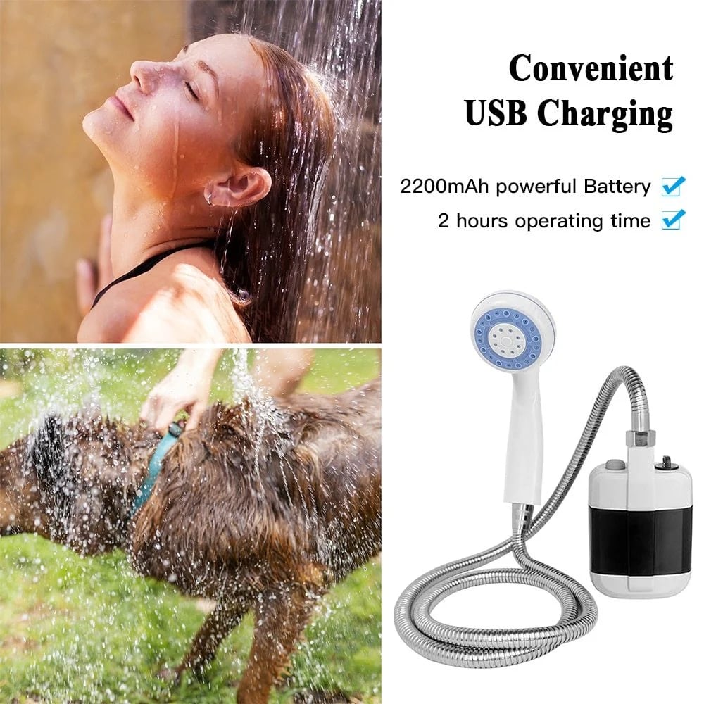 Portable Camping Shower Pump for Travel, RV, Garden & Pet Bathing