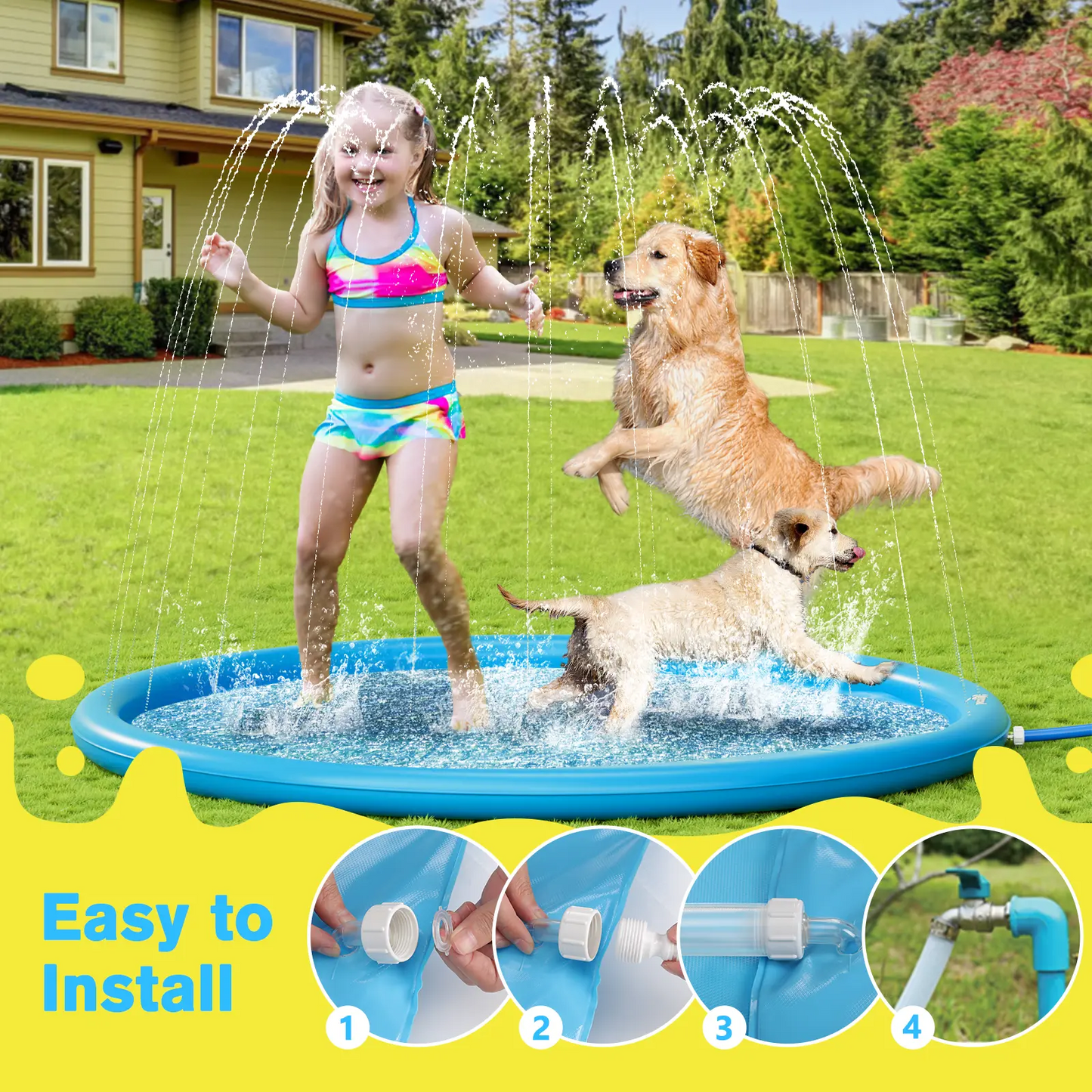 Splash Mat – Anti-Slip Water Play for Dogs & Kids, Summer Fun