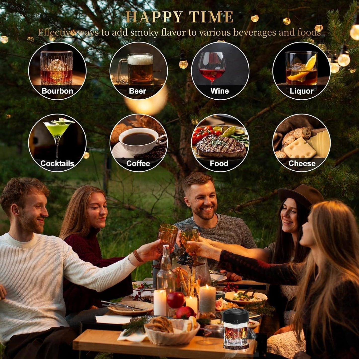 🌟2026 New Electric Whiskey Smoker Kit with 6 Wood Chips