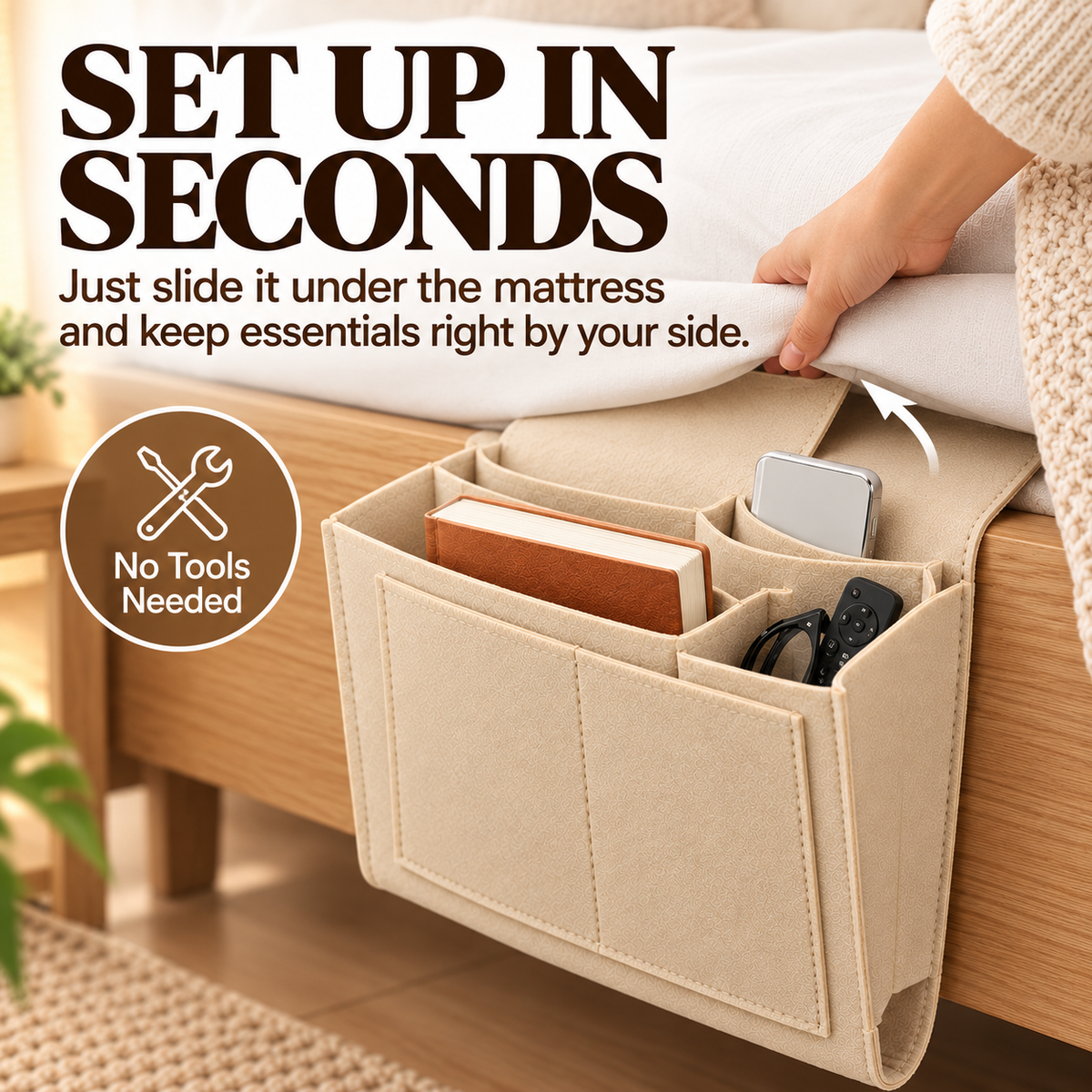 🔥  Bedside Hanging Organizer – Keep Essentials Within Reach
