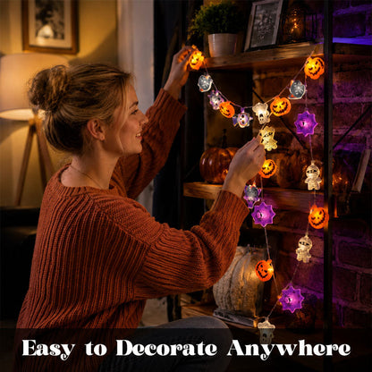 🎃 Halloween LED Pumpkin String Lights – Create A Spooky Glow For Your Home