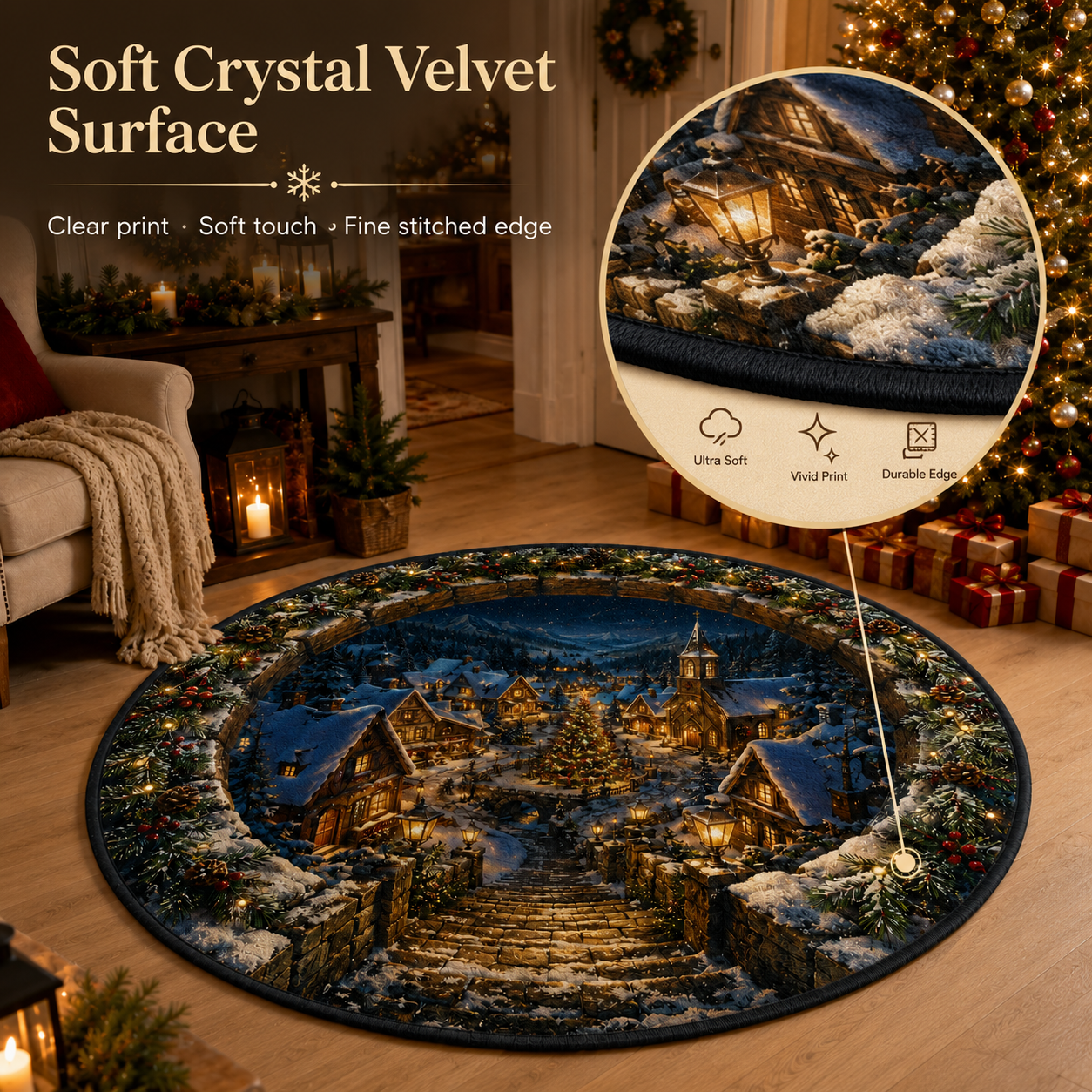 🎄🔥 Christmas 3D Illusion Rug – Magical Holiday Portal Floor Decor