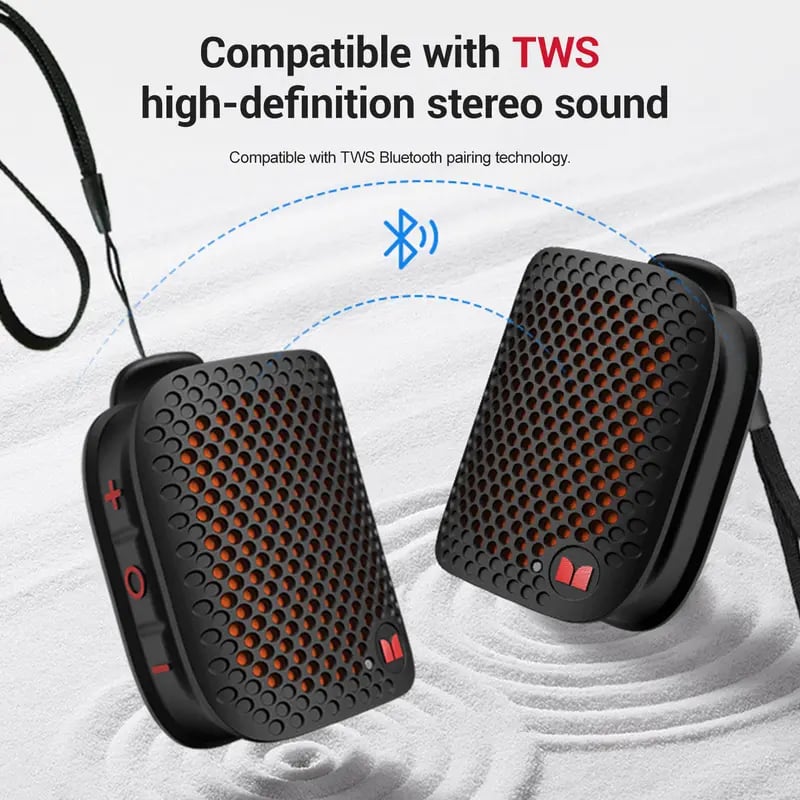 Portable Clip-On Bluetooth Speaker – Ultra-Light Wearable Sound with IPX7 Waterproof Protection