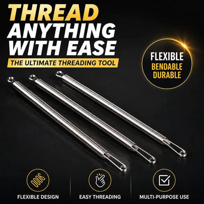 2Pcs Flexible Drawstring Threading Tool 🧵 Bendable Metal Spring Threader for Hoodies Pants Shoelaces
