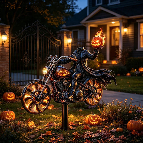 🎃 BikerSpooky™ Halloween Motorcycle Garden Windmill 🏍️