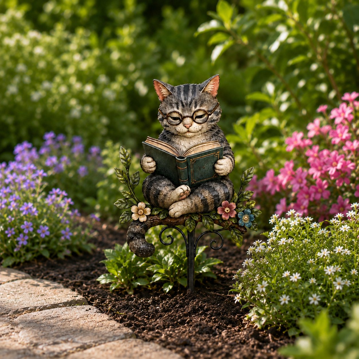 🎉😺🐶Animal Reading Garden Stake📖