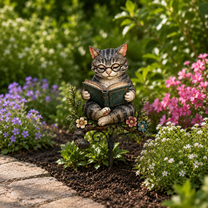 🎉😺🐶Animal Reading Garden Stake📖