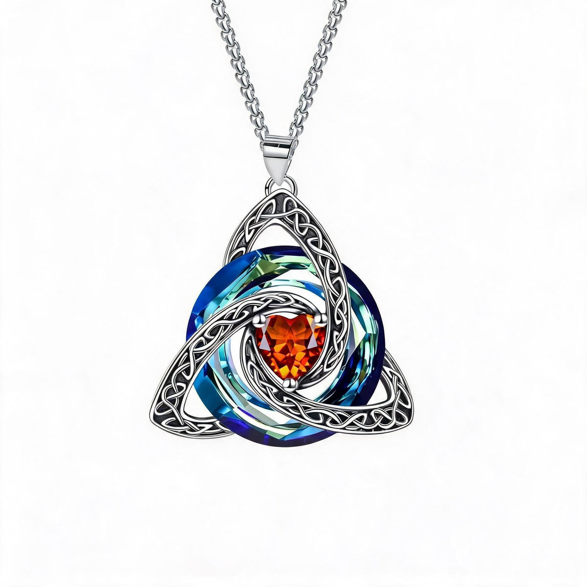 ✨ Birthstone Celtic Trinity Knot Necklace – Meaningful Irish Knot Pendant for Women, Anniversary & Birthday Gift
