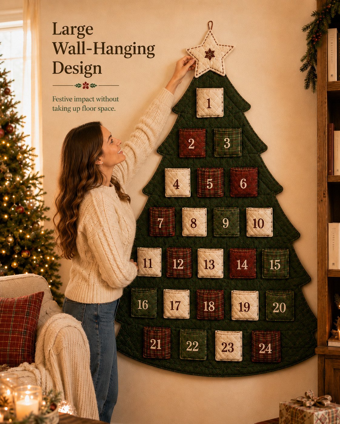 🔥HOT SALE 49% OFF - 🎄✨DIY 24-Pocket Fabric Christmas Advent Tree Kit(📦 Buy 2 Free Shipping)