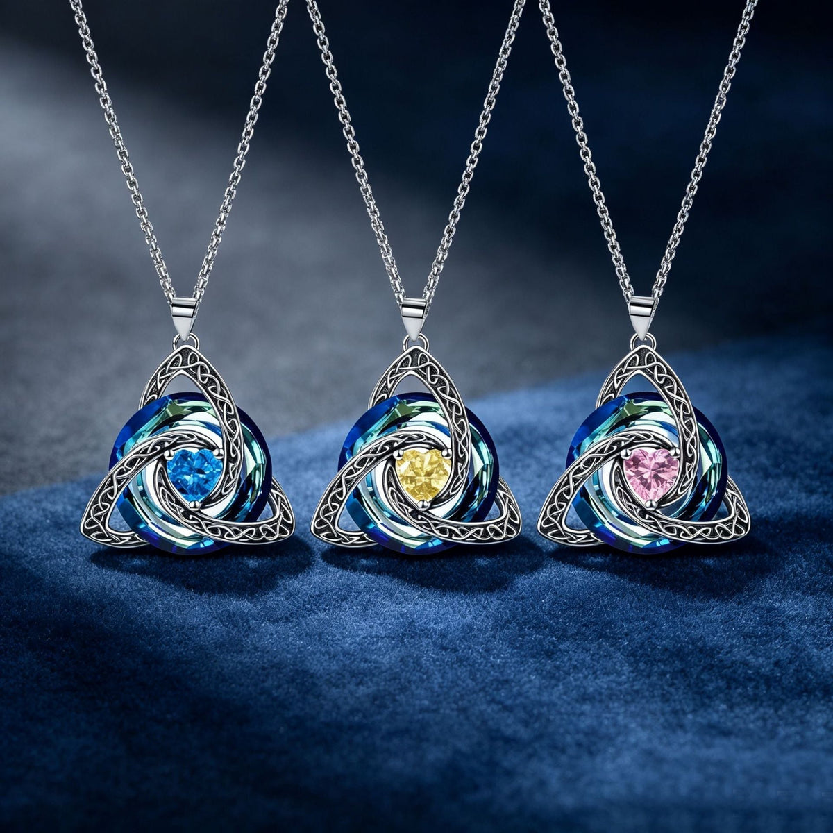 ✨ Birthstone Celtic Trinity Knot Necklace – Meaningful Irish Knot Pendant for Women, Anniversary & Birthday Gift